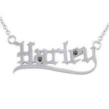 Load image into Gallery viewer, Harley-Davidson® Old English Script "Harley" Sterling Silver Bling Necklace  HDN0422 image 1
