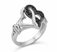 Load image into Gallery viewer, Harley-Davidson® Ladies Black &amp; White Infinity Hearts Ring  Sterling Silver HDR0557 image 2