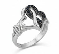Harley-Davidson® Ladies Black & White Infinity Hearts Ring  Sterling Silver HDR0557 image 2