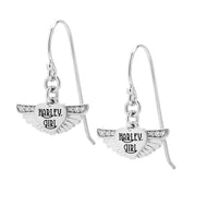 Harley-Davidson® Harley Girl Wing Bling Earrings Sterling Silver HDE0534 image 1
