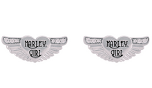 Load image into Gallery viewer, Harley-Davidson® Harley Girl Wing Bling Post Earrings Sterling Silver HDE0537 image 1