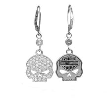 Load image into Gallery viewer, Harley Davidson® Bling Willie G Skull Dangle Earrings Sterling Silver HDE0224 image 2