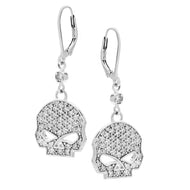 Harley Davidson® Bling Willie G Skull Dangle Earrings Sterling Silver HDE0224 image 1