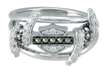 Load image into Gallery viewer, Harley-Davidson® Ladies Bling Barbed Wire B&amp;S Logo Ring Sterling Silver  HDR0525 image 3