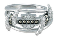 Harley-Davidson® Ladies Bling Barbed Wire B&S Logo Ring Sterling Silver  HDR0525 image 3