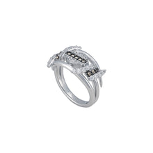 Load image into Gallery viewer, Harley-Davidson® Ladies Bling Barbed Wire B&amp;S Logo Ring Sterling Silver  HDR0525 image 4