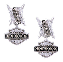 Load image into Gallery viewer, Harley-Davidson® Bling Barb Wire Post Dangle Earrings Silver Silver HDE0530 image 2