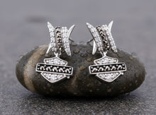 Load image into Gallery viewer, Harley-Davidson® Bling Barb Wire Post Dangle Earrings Silver Silver HDE0530 image 3