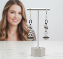 Load image into Gallery viewer, Harley-Davidson® Barbwire Bling B&amp;S Logo Dangle Earrings Sterling Silver  HDE0532 image 3
