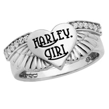 Load image into Gallery viewer, Ladies Harley-Davidson Sterling Silver Harley Girl Ring by Mod Jewelry HDR0526 image 2