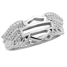Load image into Gallery viewer, Ladies Harley-Davidson ® Bling Angel Wings B&amp;S Logo RingHDR0337 image 1