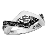 Harley-Davidson® Diamond Festival Black Crystal Ring Sterling Silver Ring HDR0448 image 1