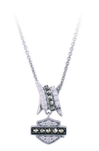 Load image into Gallery viewer, Harley-Davidson® Bling Barbwire B&amp;S Logo Necklace Sterling Silver  HDN0451 image 2