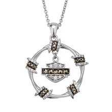 Load image into Gallery viewer, Ladies Harley-Davidson ® Motorcycle Barbwire Circle Biker Necklace HDN0452 image 1