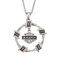 Ladies Harley-Davidson ® Motorcycle Barbwire Circle Biker Necklace HDN0452 image 1