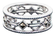 Ladies Harley-Davidson® Marcasite Outline B&S Logo Ring Sterling Silver HDR0386 image 1