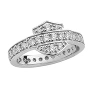 Ladies Harley-Davidson® Bling Bar & Shield Logo Ring Sterling Silver HDR0159 image 1