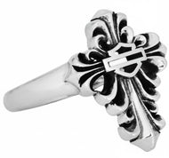 Harley-Davidson® Ladies Filigree Cross Bar & Shield Logo Ring  Sterling Silver  HDR0311 image 1