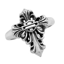 Load image into Gallery viewer, Harley-Davidson® Ladies Filigree Cross Bar &amp; Shield Logo Ring  Sterling Silver  HDR0311 image 2