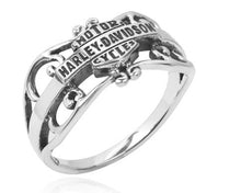 Load image into Gallery viewer, Harley-Davidson ® Ladies Gypsy Filigree Vintage B&amp;S Logo Ring Sterling Silver HDR0218 image 2