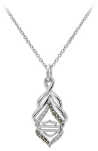 Load image into Gallery viewer, Harley-Davidson® Two-Tone Salt &amp; Pepper Twist Bling B&amp;S Logo Necklace Sterling Silver HDN0418 image 1