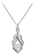Harley-Davidson® Two-Tone Salt & Pepper Twist Bling B&S Logo Necklace Sterling Silver HDN0418 image 1