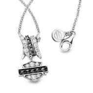 Harley-Davidson® Bling Barbwire B&S Logo Necklace Sterling Silver  HDN0451 image 1