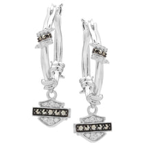 Load image into Gallery viewer, Ladies Harley-Davidson Motorcycle® Barbwire Hoop Earrings Mod Jewelry® HDE0533 image 1