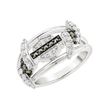 Load image into Gallery viewer, Harley-Davidson® Ladies Bling Barbed Wire B&amp;S Logo Ring Sterling Silver  HDR0525 image 2