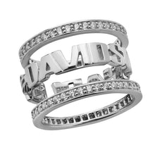 Load image into Gallery viewer, Ladies Harley-Davidson® 3 Ring Bling Stacking H-D Script Rings Sterling Silver HDR0294 image 1