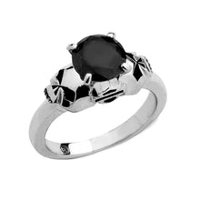 Load image into Gallery viewer, Ladies Harley-Davidson Willie G® Skull Black Stone Solitaire Ring - Sterling Silver  Sterling Silver  HDR0373 image 1