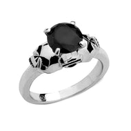 Ladies Harley-Davidson Willie G® Skull Black Stone Solitaire Ring - Sterling Silver  Sterling Silver  HDR0373 image 1
