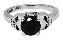 Load image into Gallery viewer, Women's Harley-Davidson® Willie G® Skull Black Stone Solitaire Ring Sterling Silver <br>HDR0373