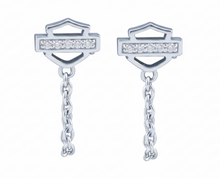 Load image into Gallery viewer, Harley-Davidson® Women's Bar &amp; Shield Logo Earrings Sterling Silver<br> HDE0396
