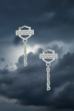 Load image into Gallery viewer, Harley-Davidson® Women's Bar &amp; Shield Logo Earrings Sterling Silver<br> HDE0396