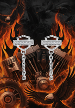 Load image into Gallery viewer, Harley-Davidson® Women's Bar &amp; Shield Logo Earrings Sterling Silver HDE0396