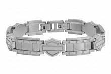 Load image into Gallery viewer, Men's Harley-Davidson® Bar &amp; Shield Logo Bars Bracelet Stainless Steel<BR>HSB0192