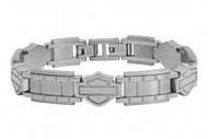 Men's Harley-Davidson® Bar & Shield Logo Bars Bracelet Stainless Steel HSB0192