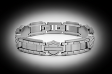 Load image into Gallery viewer, Men's Harley-Davidson® Bar &amp; Shield Logo Bars Bracelet Stainless Steel<BR>HSB0192