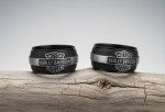 Load image into Gallery viewer, Harley-Davidson® Curved Off-Road Bar &amp; Shield Logo Ring Black &amp; Silver<br> HSR0048