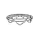 Load image into Gallery viewer, Women's Harley-Davidson® Multiple Open Bar &amp; Shield Logo Ring Sterling Silver <br>HDR0474