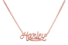 Load image into Gallery viewer, Harley-Davidson® "Harley" Script Necklace in Rose Gold Sterling Silver <BR>FREE SHIPPING<BR> HDN0458
