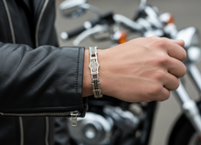 Load image into Gallery viewer, Harley-Davidson® Industrial Bar &amp; Shield Bracelet<br>HSB0188