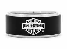 Load image into Gallery viewer, Harley-Davidson® Black Wedding Band B&amp;S Logo Ring Men's Comfort Fit Stainless Steel <BR>FREE SHIPPING<BR> HSR0001