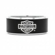 Harley-Davidson® Black Banded Bar & Shield Logo TT Ring Men's Comfort Fit Band HSR0001