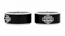 Load image into Gallery viewer, Harley-Davidson® Black Wedding Band B&amp;S Logo Ring Men's Comfort Fit Stainless Steel <BR>FREE SHIPPING<BR> HSR0001