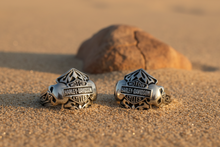 Load image into Gallery viewer, Harley-Davidson® Double Willie G Skulls Bar &amp; Shield Logo Ring Stainless Steel HSR0002