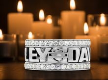 Load image into Gallery viewer, Harley-Davidson® 3-Ring Bling Stacking "H-D" Script Rings Sterling Silver HDR0294