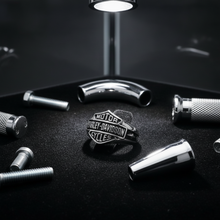 Load image into Gallery viewer, Harley-Davidson® Decorative Bar &amp; Shield Men's Ring Sterling Silver<BR>FREE SHIPPING<BR>HDR0195