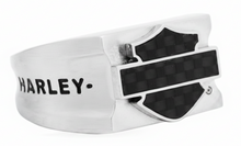 Load image into Gallery viewer, Harley-Davidson® Steel &amp; Carbon Fiber Bar &amp; Shield Logo Ring HSR0009